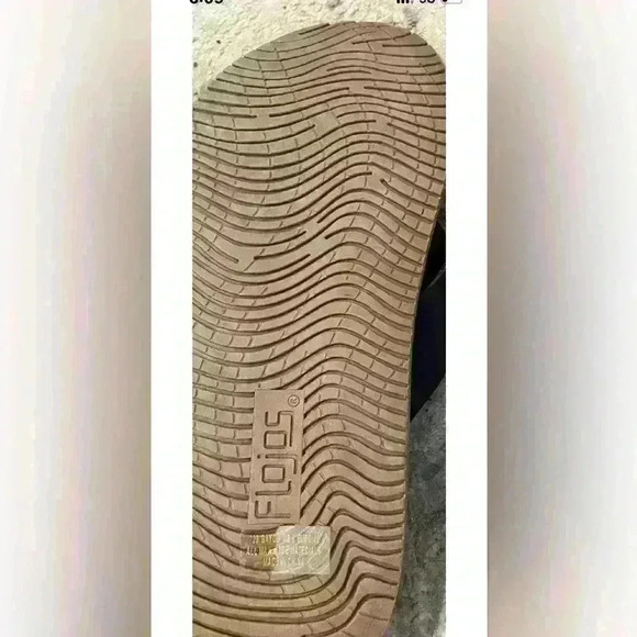 Flojos NWT Bayou Faux Leather Patch Logo Strap Black Sandals Men’s Size 8 New - Picture 5 of 5